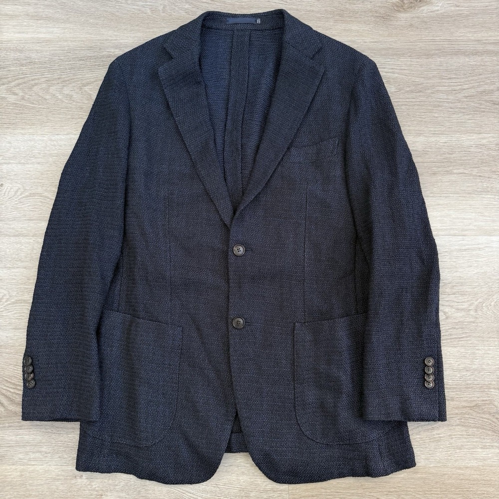 Suitsupply Havana Patch Unlined Navy Ferla Wool Silk Blazer Sport Coat 40R Slim